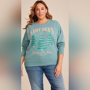 Maurices Christmas Tree Farm Sweatshirt Size XXL